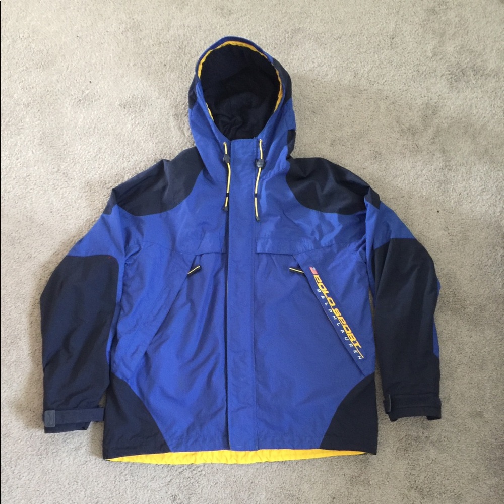 Ralph Lauren Polosport Jacket Blue Navy Yellow Vtg